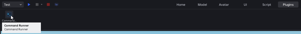 CommandRunner button in the Studio Plugins tab